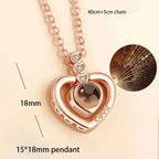 100 languages of love necklace Heart Pendant Wedding Romantic Memory Projection Necklace nowadaysfashion