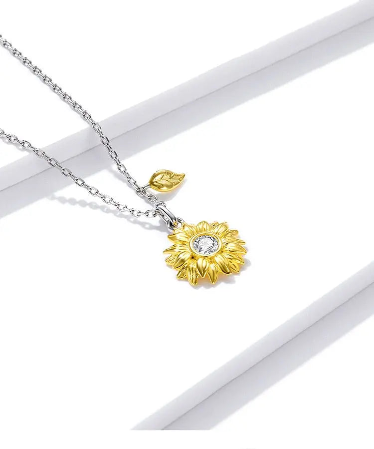 Sunflower Necklace Gold Color Lucky Necklace Gift for Women Fashion Necklace Jewelry nowadaysfashion