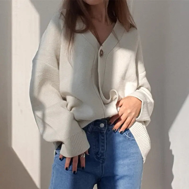New 2021 Winter Spring Women's Sweaters V-Neck Buttons Cardigans nowadaysfashion