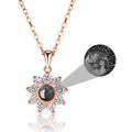 Sun Flower Shaped Custom Photo Name Projection Necklace Clavicle Chain Personalized Pendant nowadaysfashion