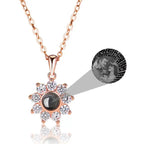 Sun Flower Shaped Custom Photo Name Projection Necklace Clavicle Chain Personalized Pendant nowadaysfashion