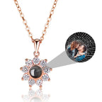 Sun Flower Shaped Custom Photo Name Projection Necklace Clavicle Chain Personalized Pendant nowadaysfashion