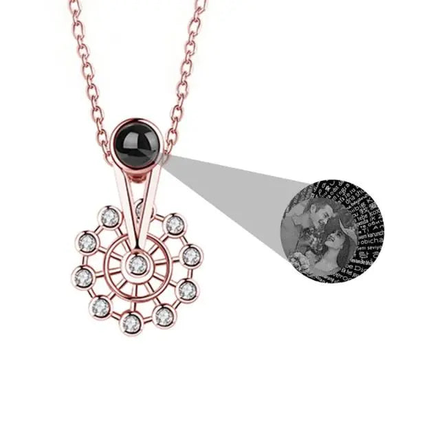 Personalized Ferris Wheel Shaped Colorful Crystal Custom Photo Projection Name Pendant nowadaysfashion