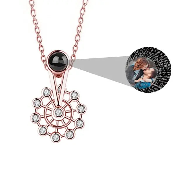 Personalized Ferris Wheel Shaped Colorful Crystal Custom Photo Projection Name Pendant nowadaysfashion