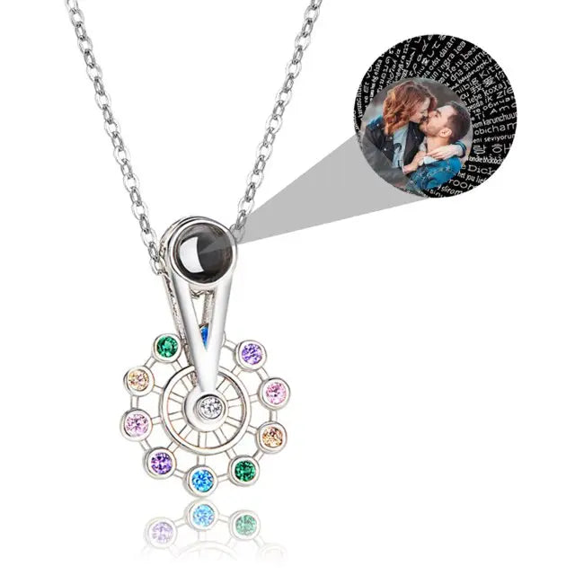 Personalized Ferris Wheel Shaped Colorful Crystal Custom Photo Projection Name Pendant nowadaysfashion