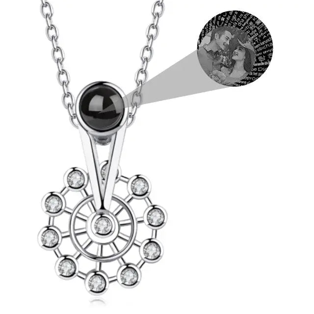 Personalized Ferris Wheel Shaped Colorful Crystal Custom Photo Projection Name Pendant nowadaysfashion