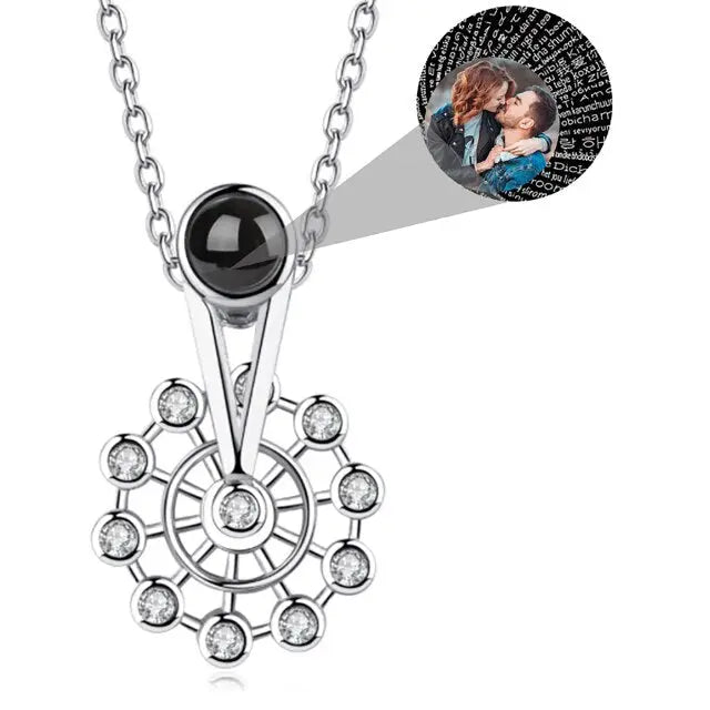 Personalized Ferris Wheel Shaped Colorful Crystal Custom Photo Projection Name Pendant nowadaysfashion