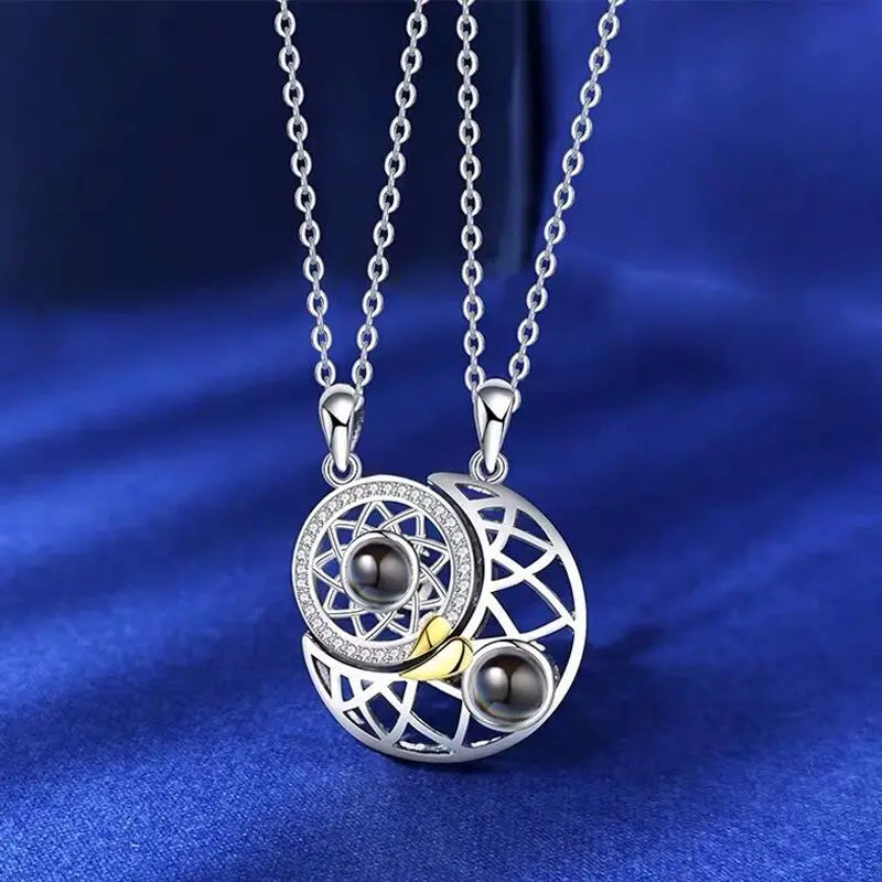 100 Languages Sun and Moon Projection Necklace nowadaysfashion