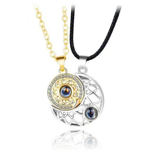 100 Languages Sun and Moon Projection Necklace nowadaysfashion