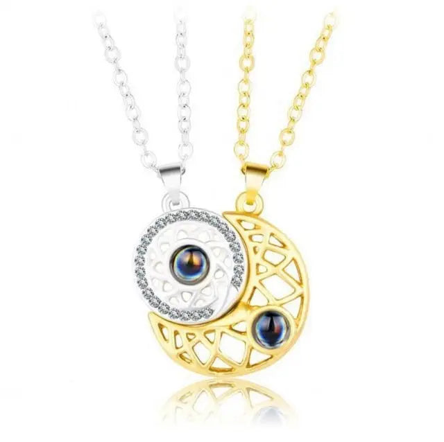 100 Languages Sun and Moon Projection Necklace nowadaysfashion