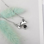Custom Dog Bone Shaped Projection Necklace Personalized Name Photo Trendy Pendant nowadaysfashion