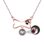 Custom Dog Bone Shaped Projection Necklace Personalized Name Photo Trendy Pendant nowadaysfashion