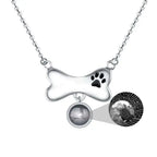 Custom Dog Bone Shaped Projection Necklace Personalized Name Photo Trendy Pendant nowadaysfashion