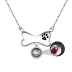 Custom Dog Bone Shaped Projection Necklace Personalized Name Photo Trendy Pendant nowadaysfashion