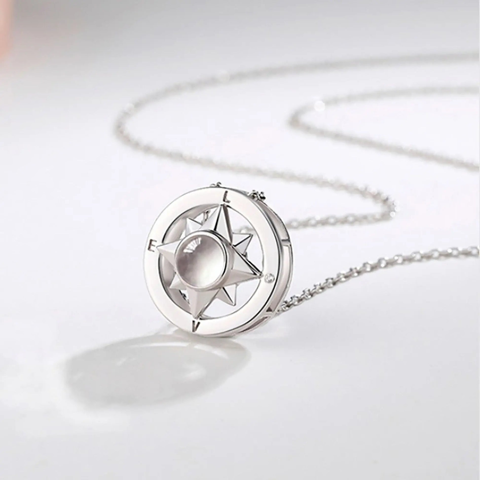 Projection Photo Necklace Custom Compass Necklace Personalized Lucky Star Couple Jewelry nowadaysfashion