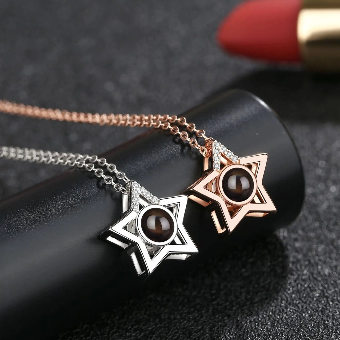 Custom Name Photo Projection Pendant Five Pointed Star Personalized Necklace nowadaysfashion