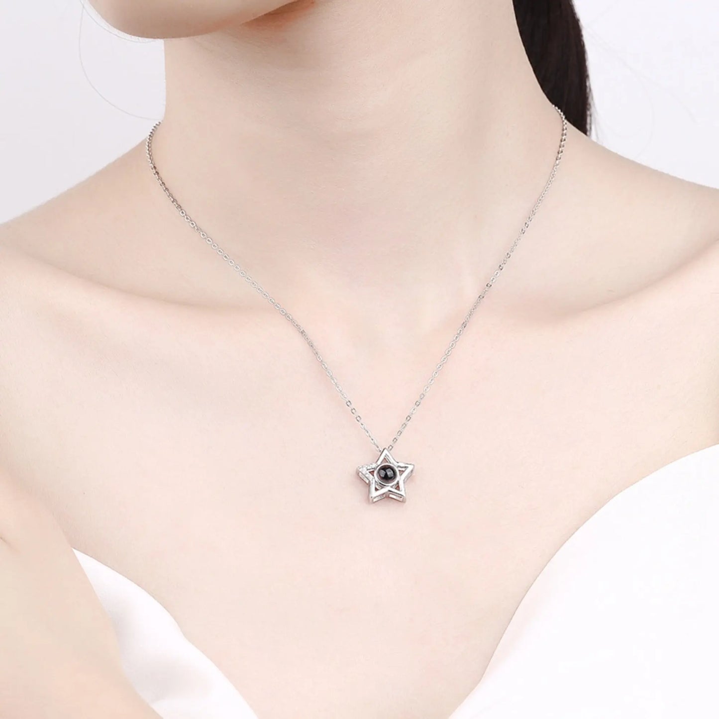 Custom Name Photo Projection Pendant Five Pointed Star Personalized Necklace nowadaysfashion
