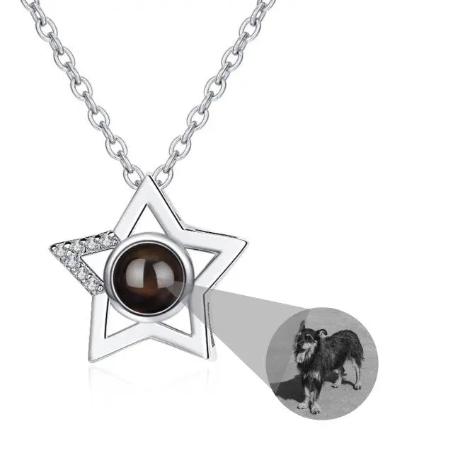 Custom Name Photo Projection Pendant Five Pointed Star Personalized Necklace nowadaysfashion