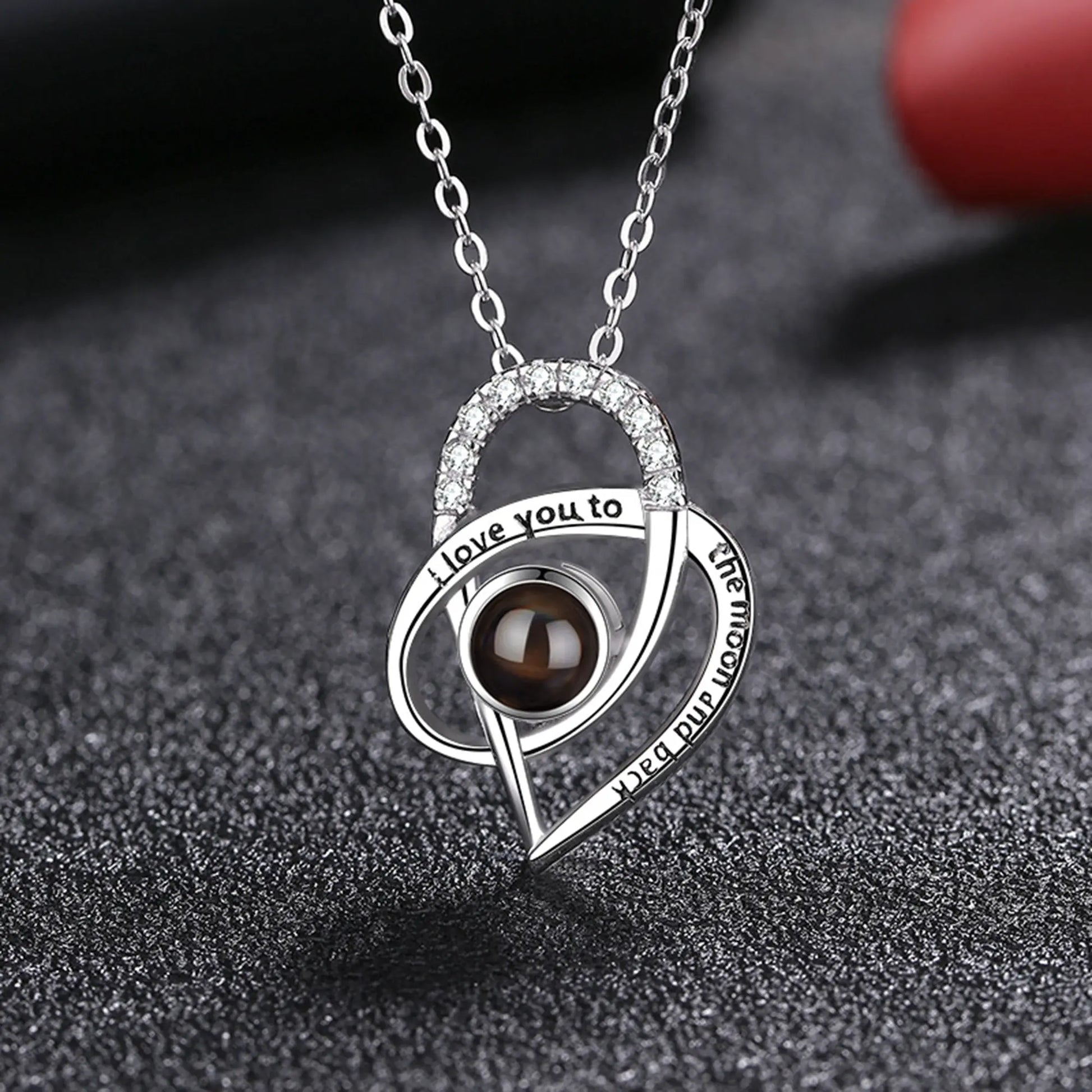 Personalized Necklaces Customize Name Projection Photo Crystal Heart Stitching Necklace nowadaysfashion