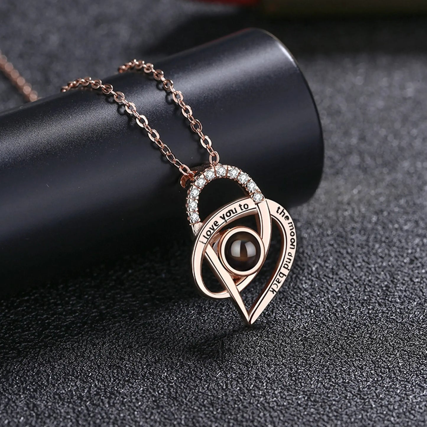 Personalized Necklaces Customize Name Projection Photo Crystal Heart Stitching Necklace nowadaysfashion
