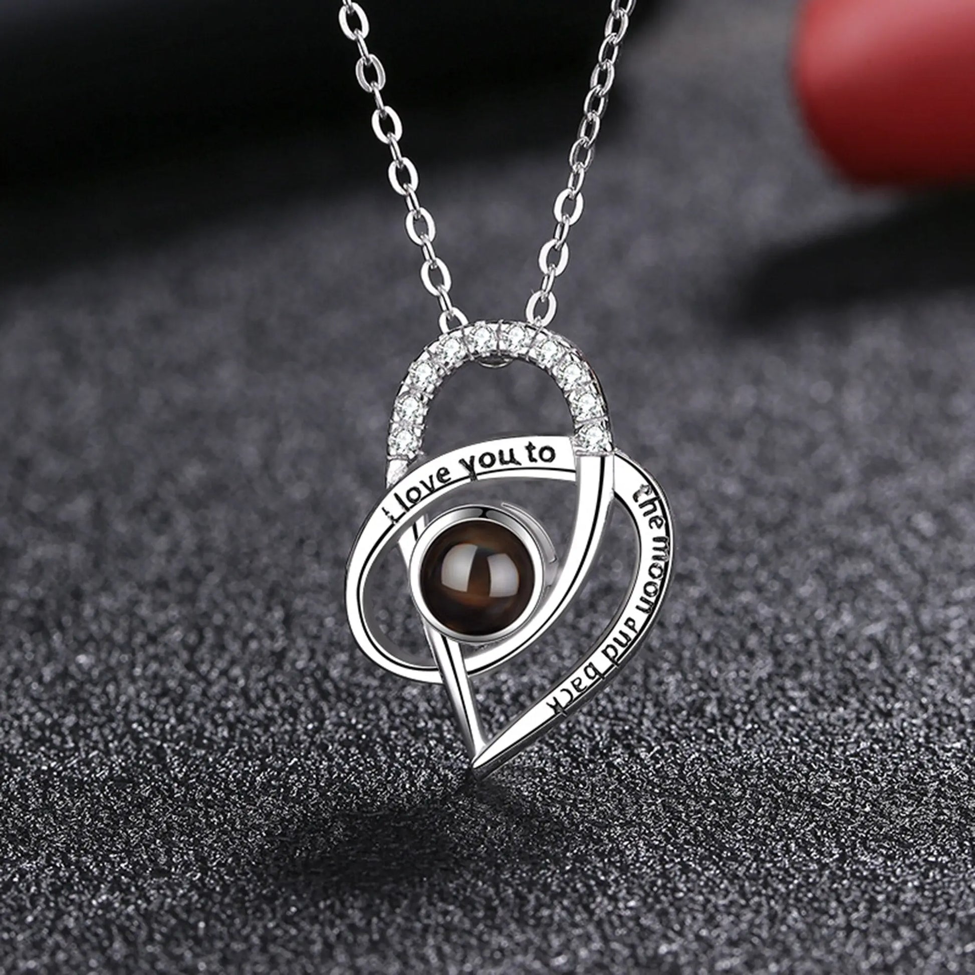Personalized Necklaces Customize Name Projection Photo Crystal Heart Stitching Necklace nowadaysfashion