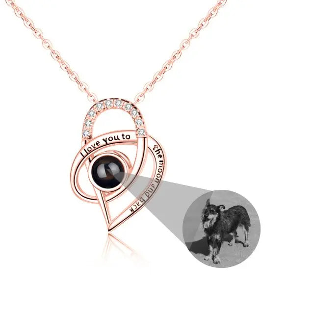 Personalized Necklaces Customize Name Projection Photo Crystal Heart Stitching Necklace nowadaysfashion