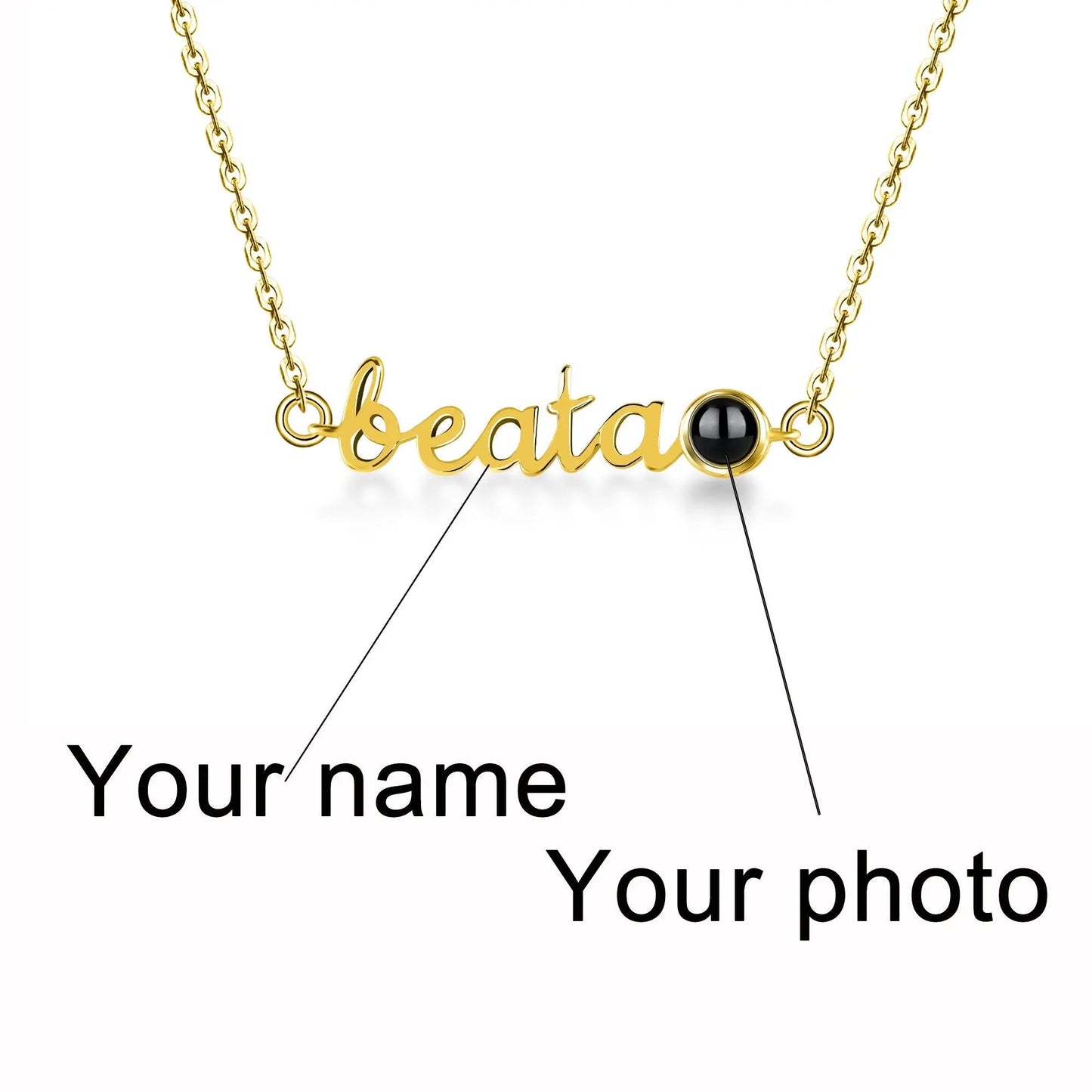 Personalized Pendant Clavicle Chain Customized Name Projection Photo Necklace nowadaysfashion