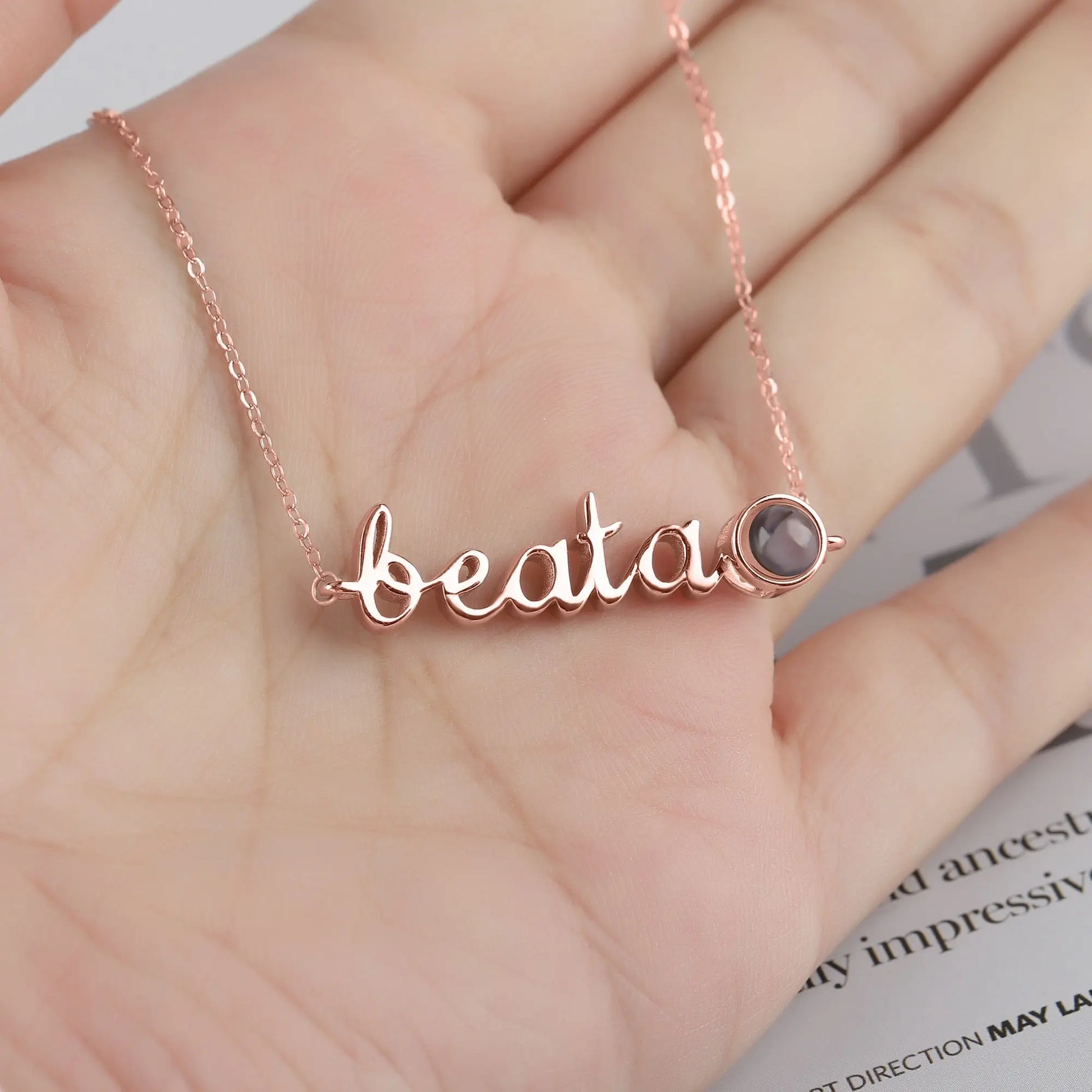 Personalized Pendant Clavicle Chain Customized Name Projection Photo Necklace nowadaysfashion