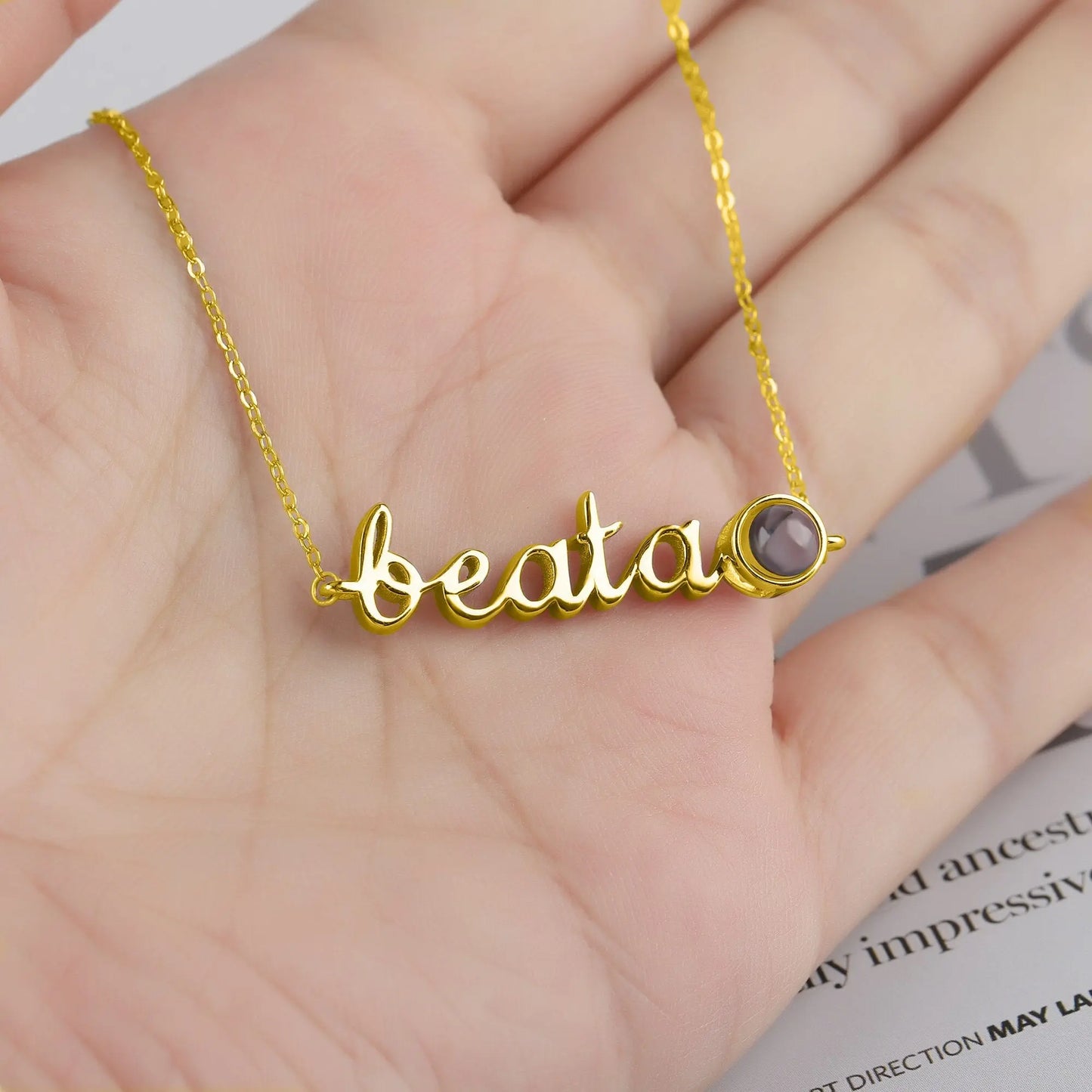 Personalized Pendant Clavicle Chain Customized Name Projection Photo Necklace nowadaysfashion