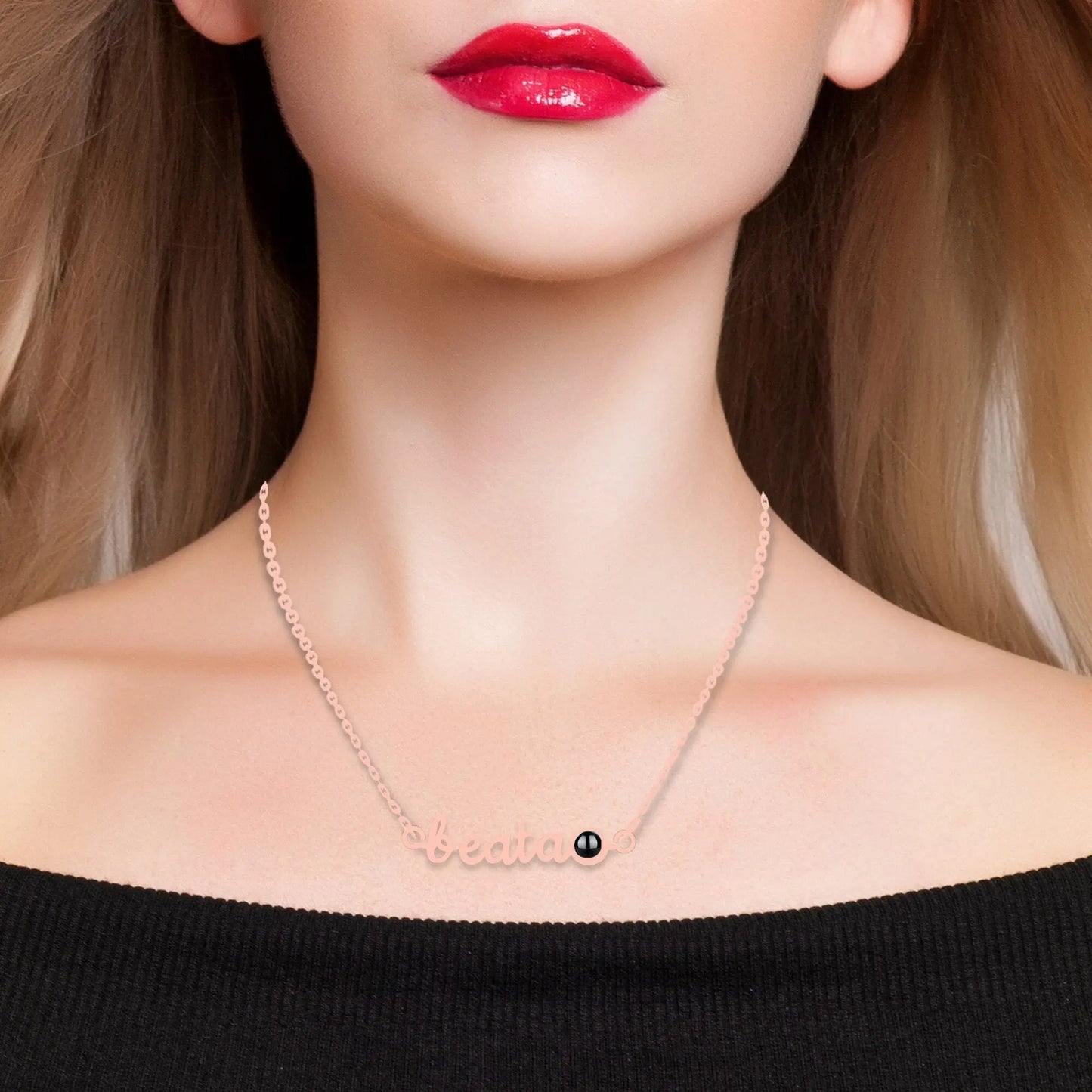 Personalized Pendant Clavicle Chain Customized Name Projection Photo Necklace nowadaysfashion