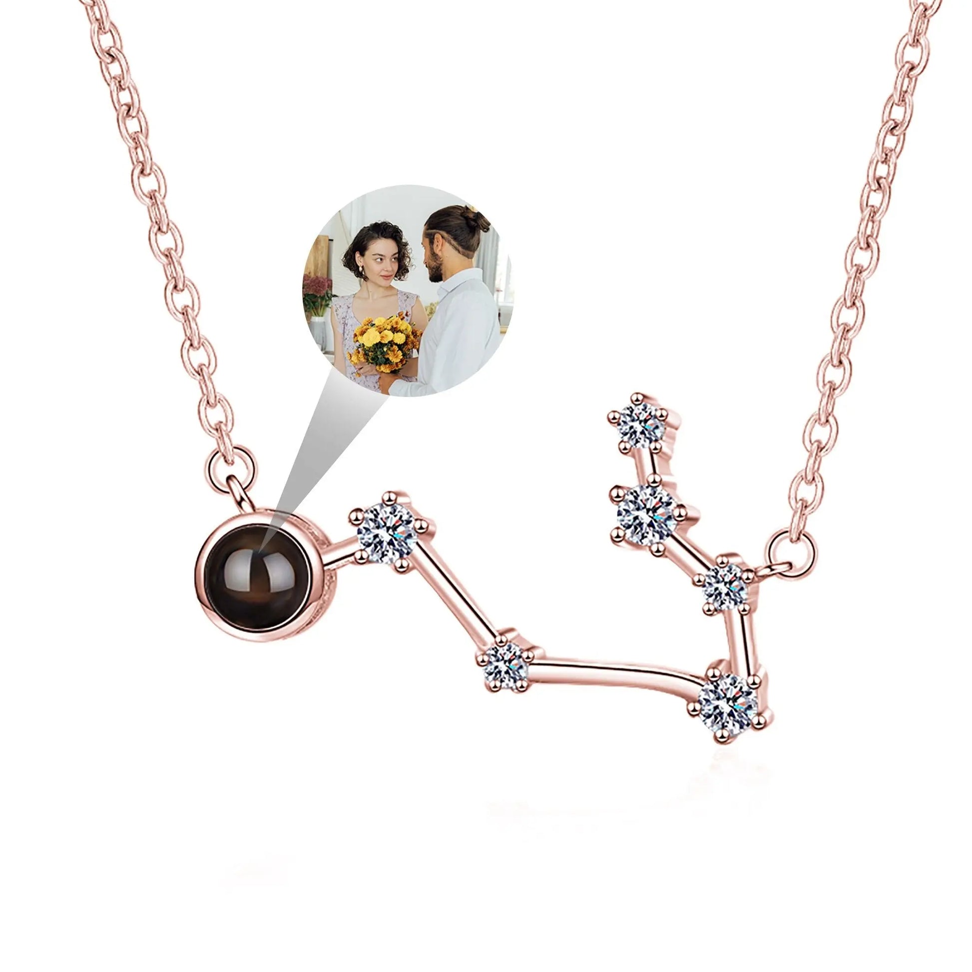 Personalized 12 Constellations Projection Necklace Customized Color Photo Pendant Jewelry Gifts nowadaysfashion