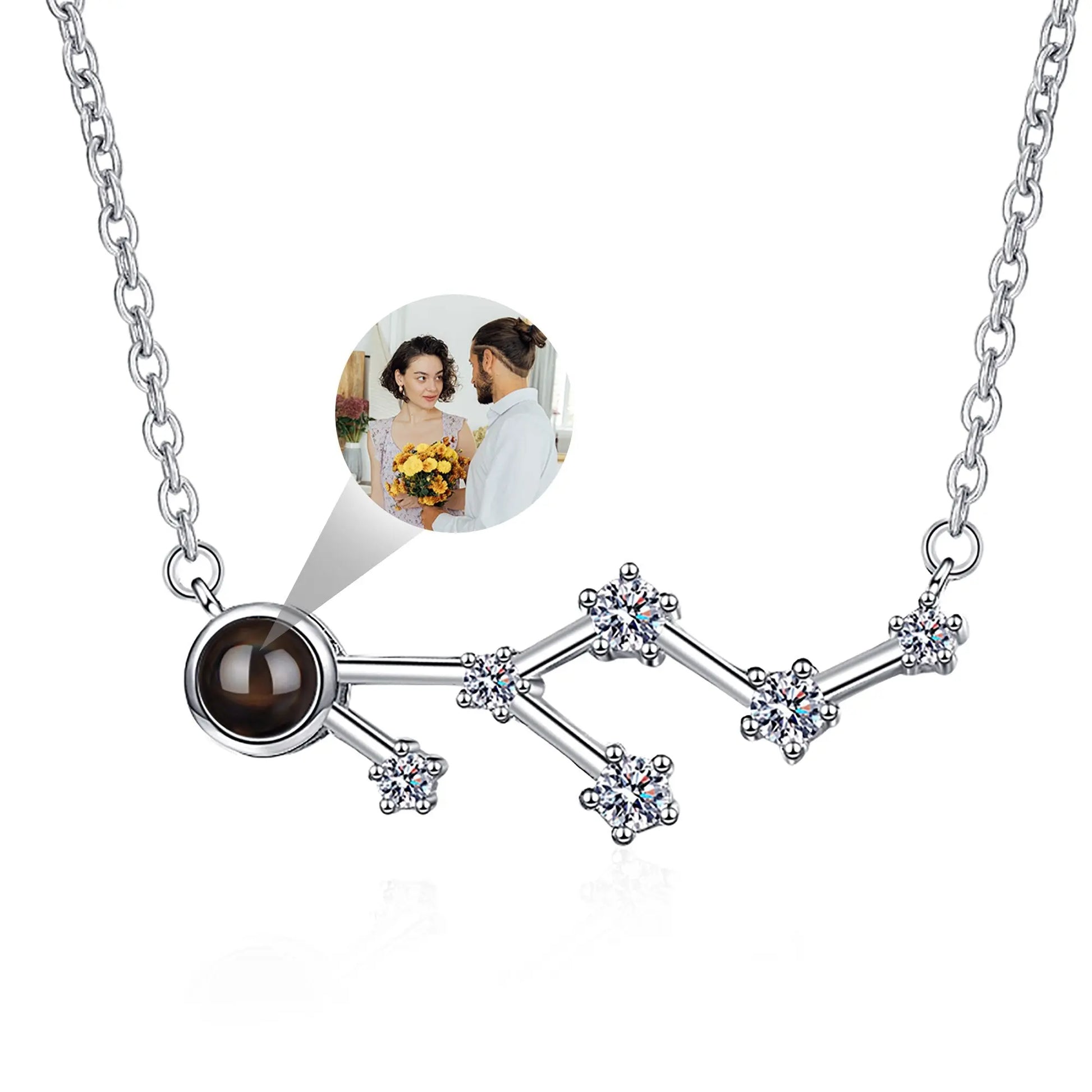 Personalized 12 Constellations Projection Necklace Customized Color Photo Pendant Jewelry Gifts nowadaysfashion