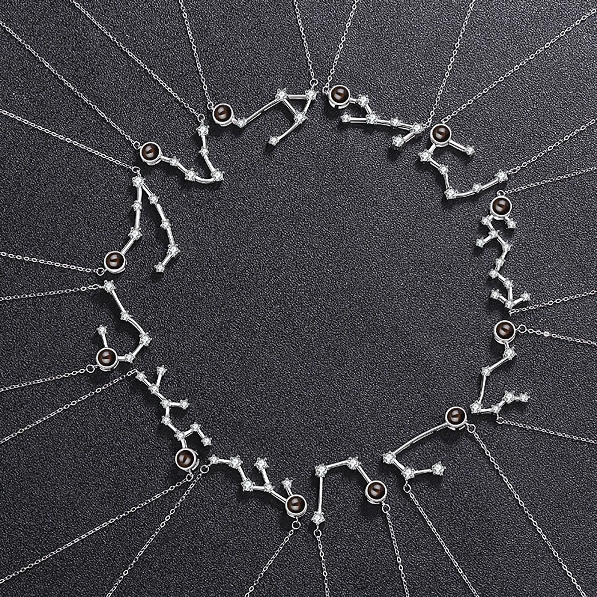 Personalized 12 Constellations Projection Necklace Customized Color Photo Pendant Jewelry Gifts nowadaysfashion