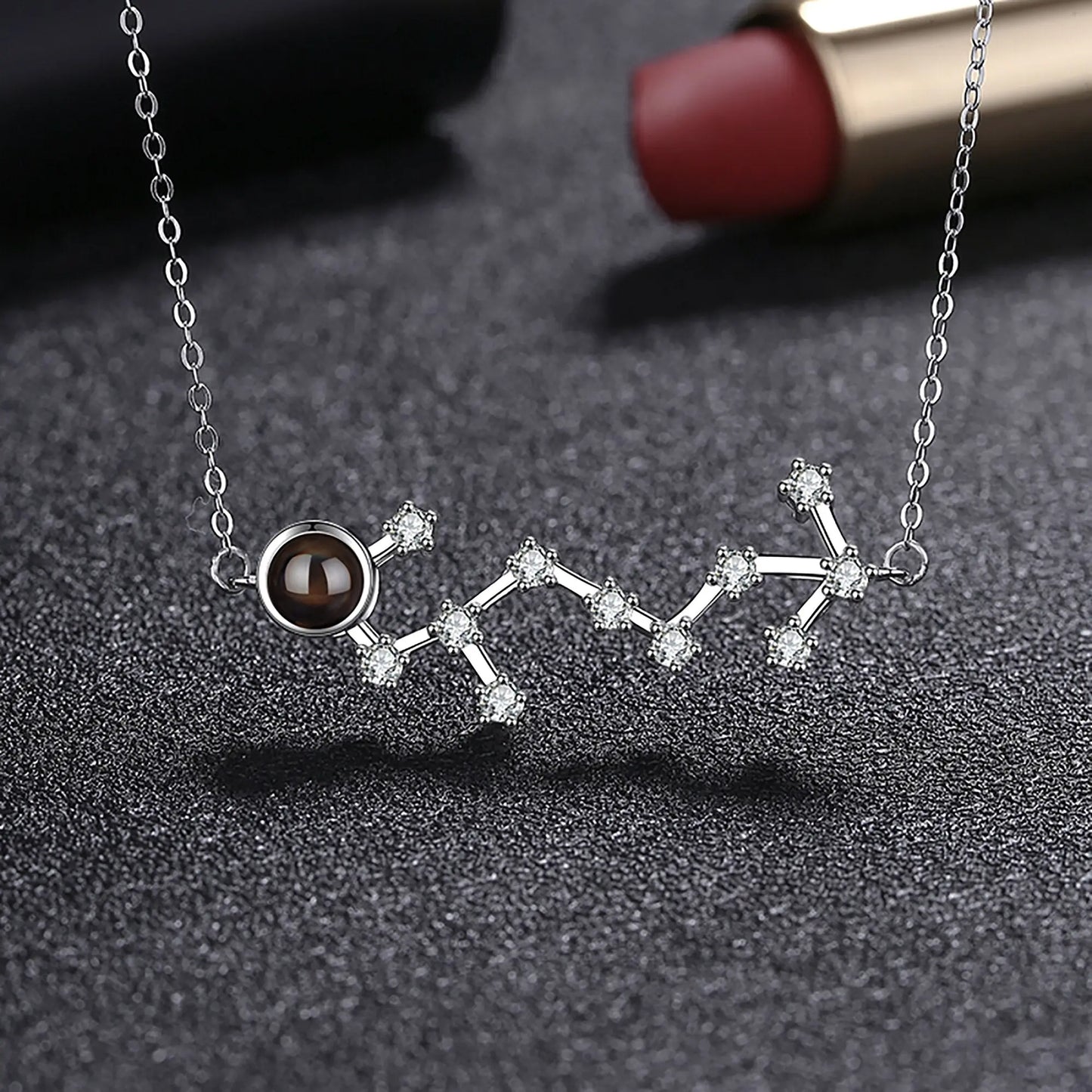 Personalized 12 Constellations Projection Necklace Customized Color Photo Pendant Jewelry Gifts nowadaysfashion