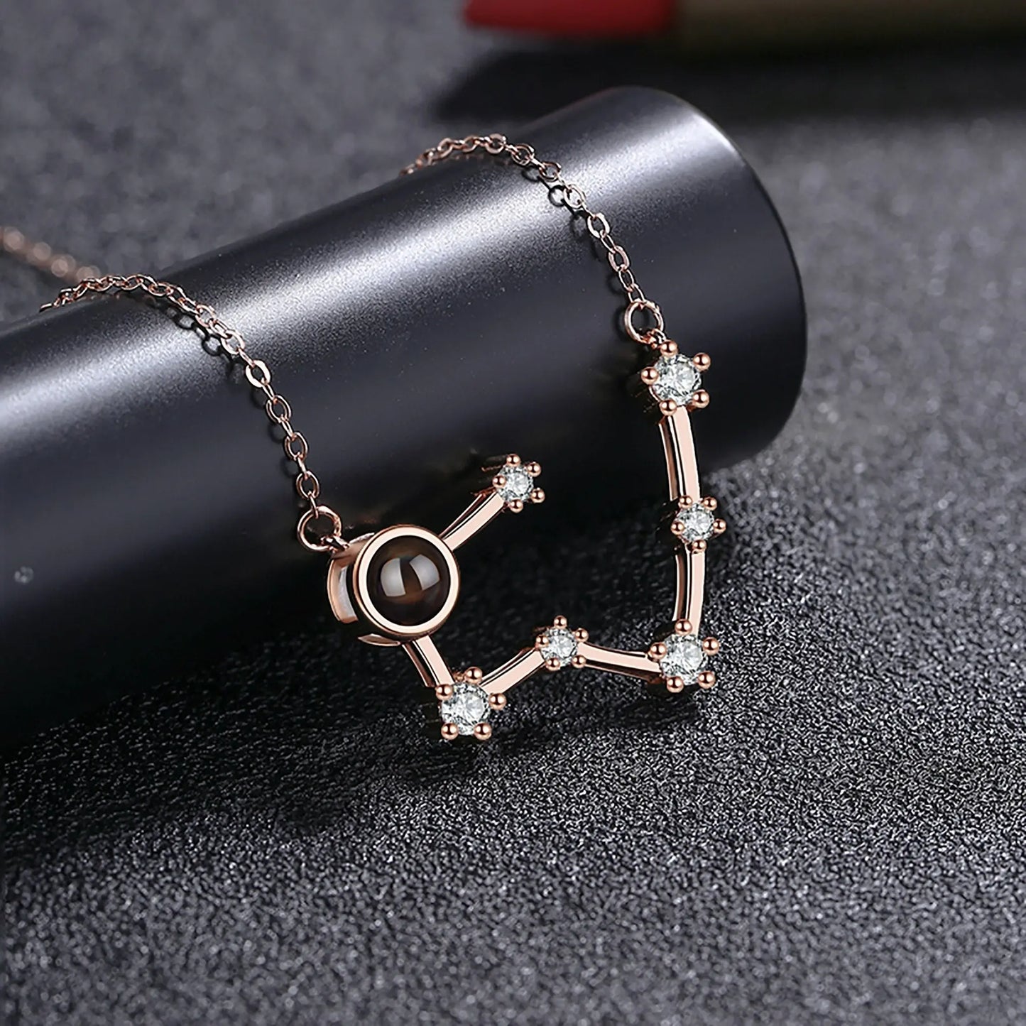 Personalized 12 Constellations Projection Necklace Customized Color Photo Pendant Jewelry Gifts nowadaysfashion