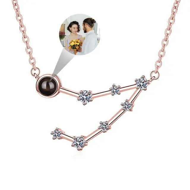 Personalized 12 Constellations Projection Necklace Customized Color Photo Pendant Jewelry Gifts nowadaysfashion