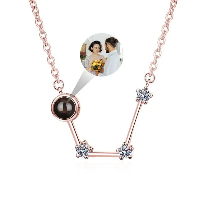 Personalized 12 Constellations Projection Necklace Customized Color Photo Pendant Jewelry Gifts nowadaysfashion