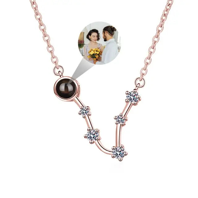 Personalized 12 Constellations Projection Necklace Customized Color Photo Pendant Jewelry Gifts nowadaysfashion