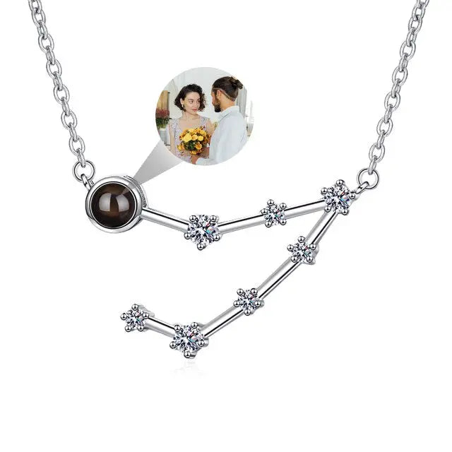 Personalized 12 Constellations Projection Necklace Customized Color Photo Pendant Jewelry Gifts nowadaysfashion
