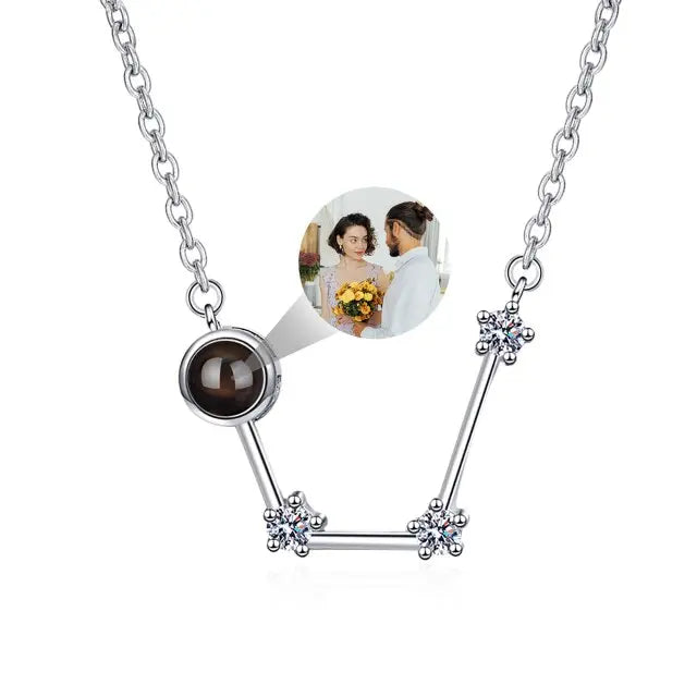 Personalized 12 Constellations Projection Necklace Customized Color Photo Pendant Jewelry Gifts nowadaysfashion