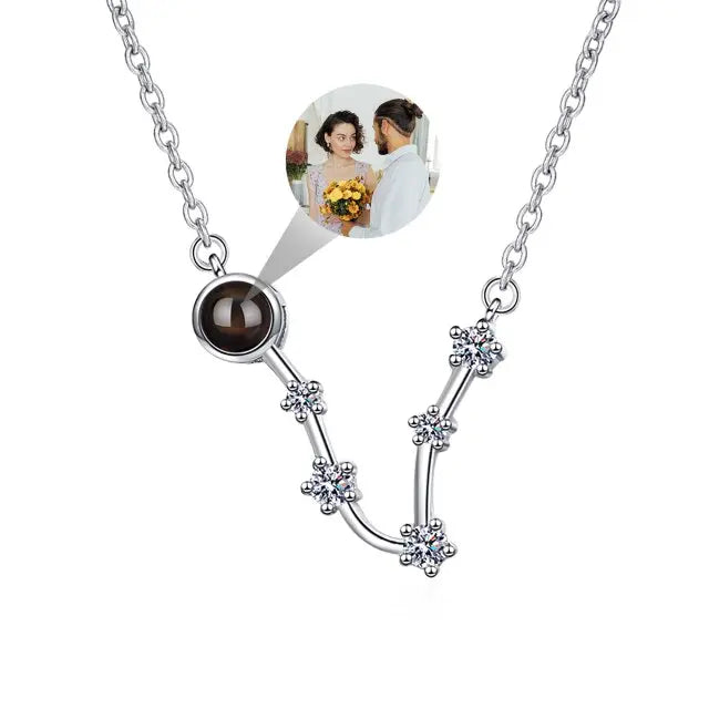 Personalized 12 Constellations Projection Necklace Customized Color Photo Pendant Jewelry Gifts nowadaysfashion