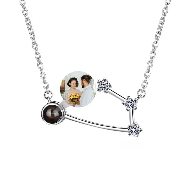 Personalized 12 Constellations Projection Necklace Customized Color Photo Pendant Jewelry Gifts nowadaysfashion