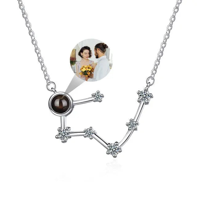 Personalized 12 Constellations Projection Necklace Customized Color Photo Pendant Jewelry Gifts nowadaysfashion