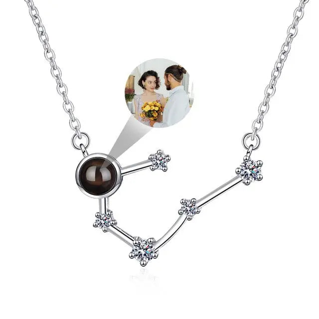 Personalized 12 Constellations Projection Necklace Customized Color Photo Pendant Jewelry Gifts nowadaysfashion