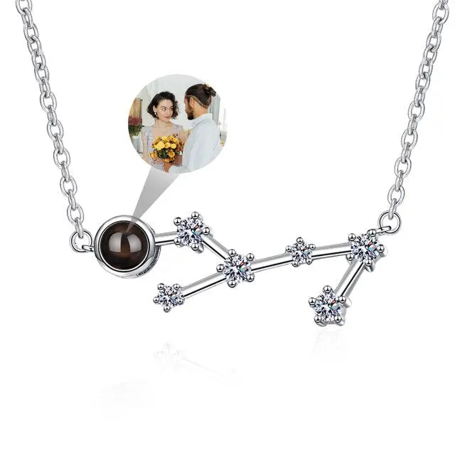 Personalized 12 Constellations Projection Necklace Customized Color Photo Pendant Jewelry Gifts nowadaysfashion