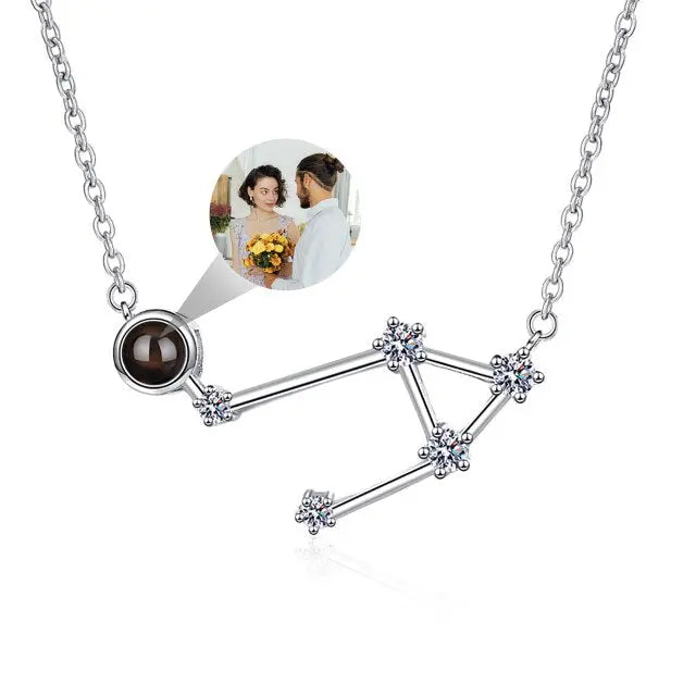 Personalized 12 Constellations Projection Necklace Customized Color Photo Pendant Jewelry Gifts nowadaysfashion