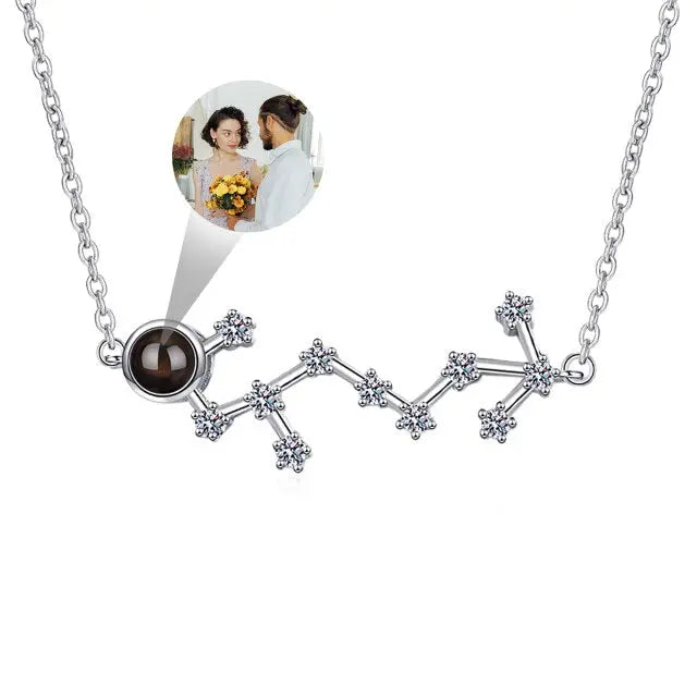 Personalized 12 Constellations Projection Necklace Customized Color Photo Pendant Jewelry Gifts nowadaysfashion