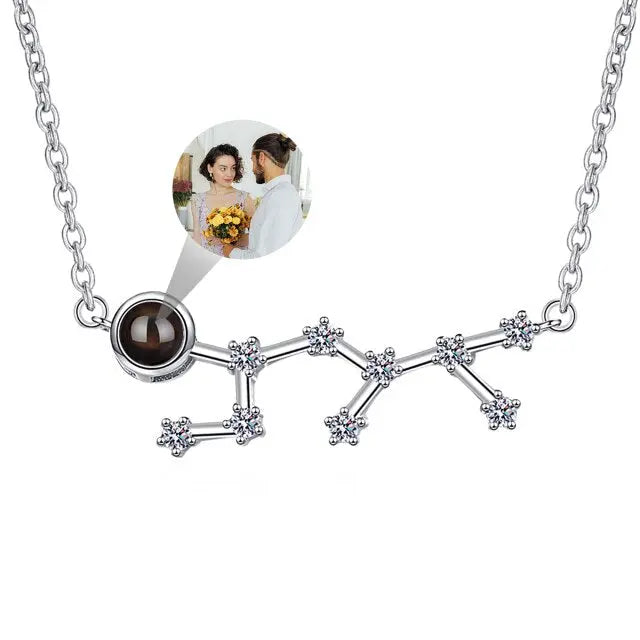 Personalized 12 Constellations Projection Necklace Customized Color Photo Pendant Jewelry Gifts nowadaysfashion