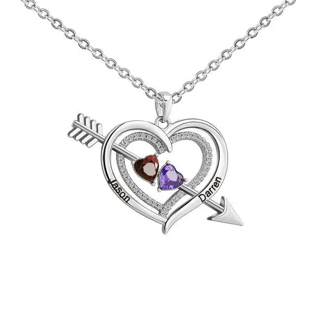 Personalized Love Heart Arrow Shape Necklace Custom Name Gold Silver Color Pendant nowadaysfashion
