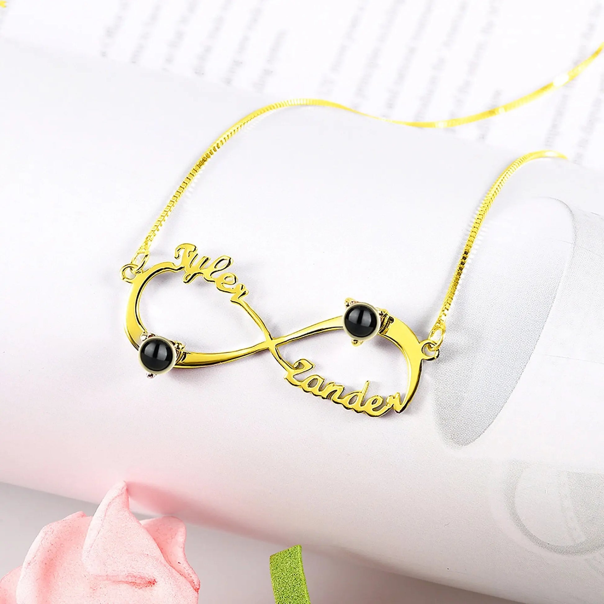 Personalized Infinity Symbol Projection Necklace For Women Customize Name Photo Pendant nowadaysfashion